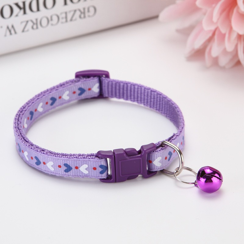 Adjustable Print Pet Collar with Bell for Cats and Dogs