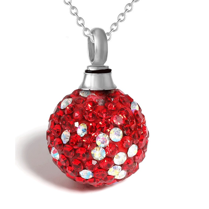 Diamond Ball Pet Ashes Storage Urn Necklace