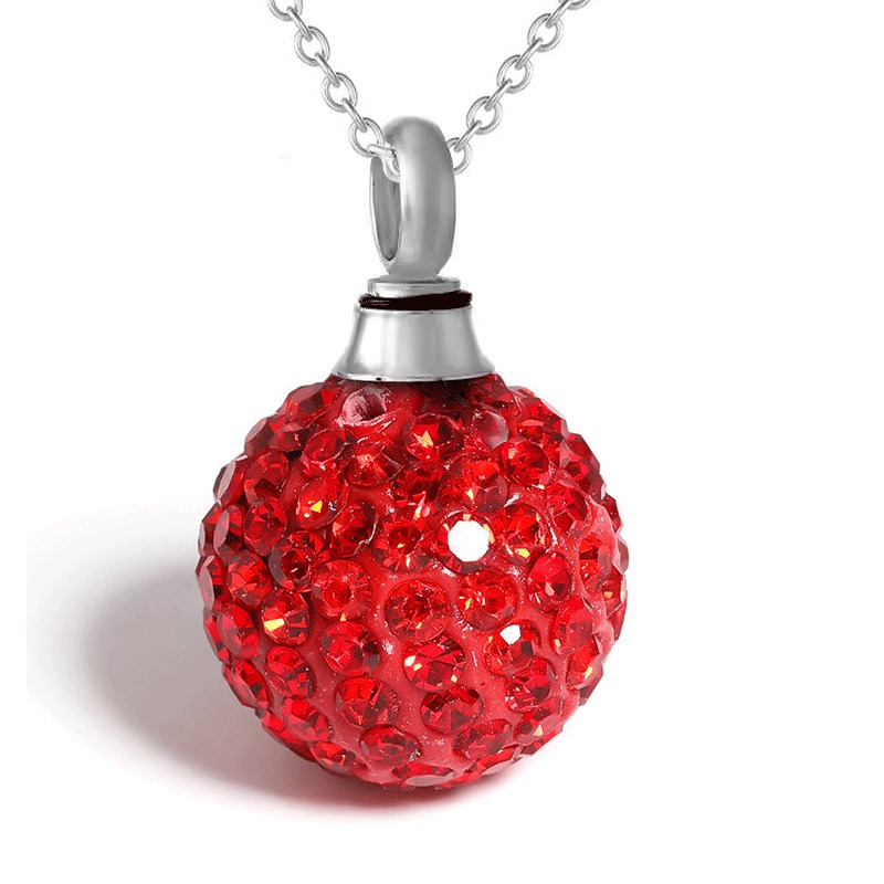 Diamond Ball Pet Ashes Storage Urn Necklace