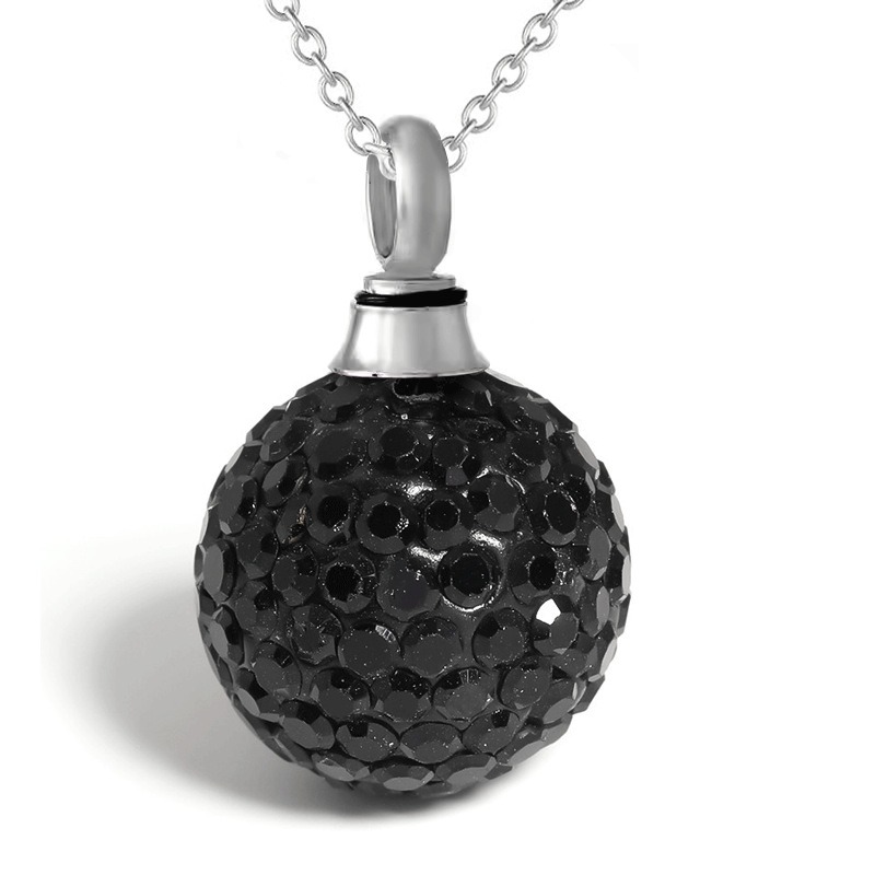 Diamond Ball Pet Ashes Storage Urn Necklace