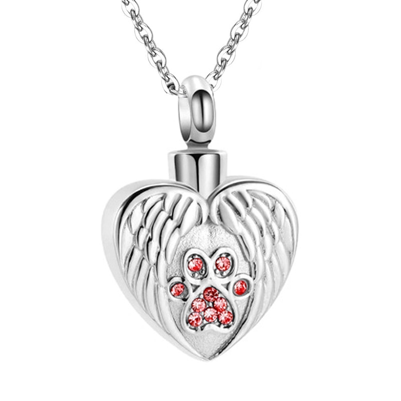 Angel Wings Pet Ashes Urn Necklace for Dogs