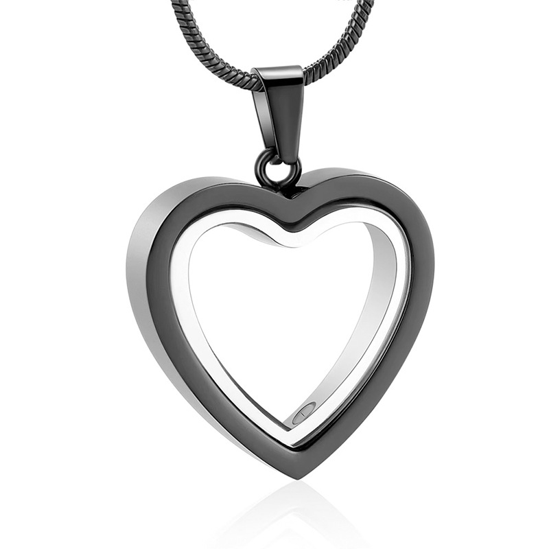 Openable Heart Shaped Glass Pet Urn Pendant