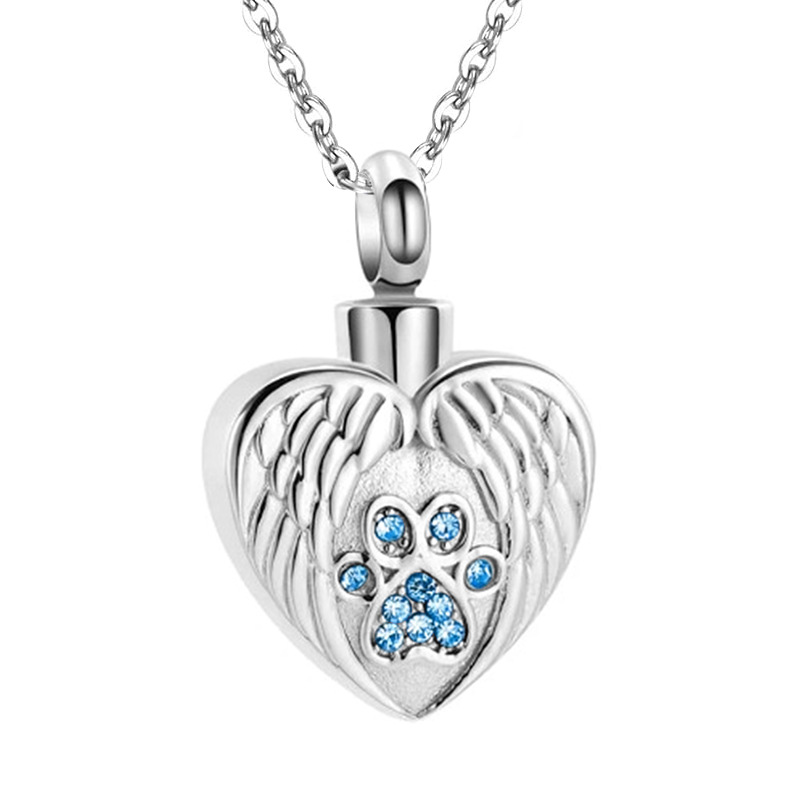 Angel Wings Pet Ashes Urn Necklace for Dogs