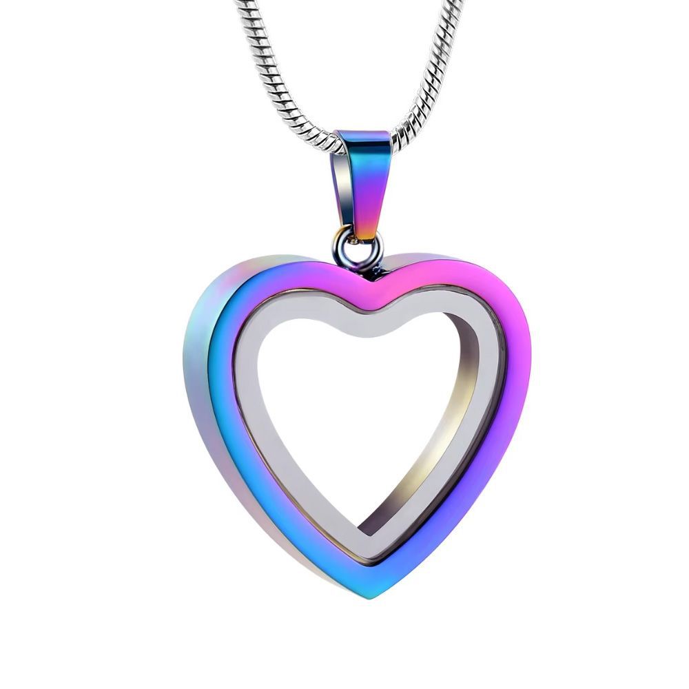 Openable Heart Shaped Glass Pet Urn Pendant