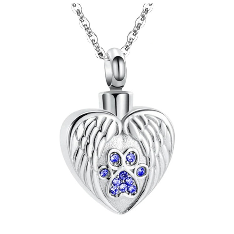 Angel Wings Pet Ashes Urn Necklace for Dogs