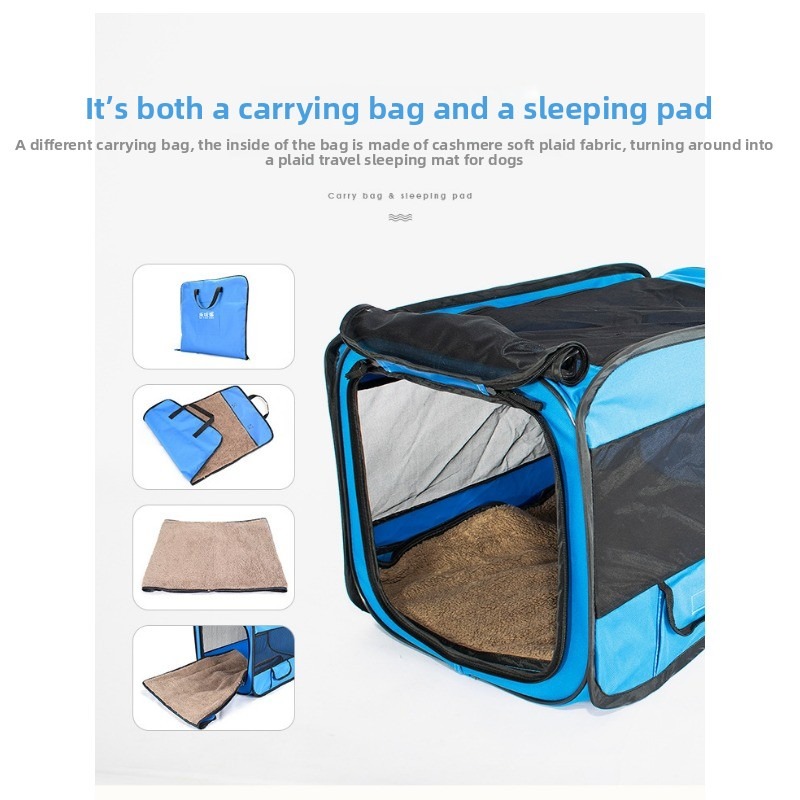 Portable Foldable Oxford Fabric Dog Cage and Tent