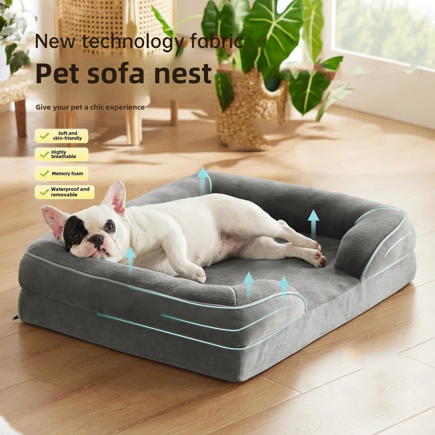 Orthopedic Memory Foam Dog Bed Square Design