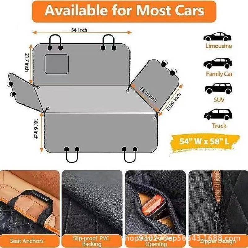 Universal Waterproof Pet Car Seat Cover for Rear Seats