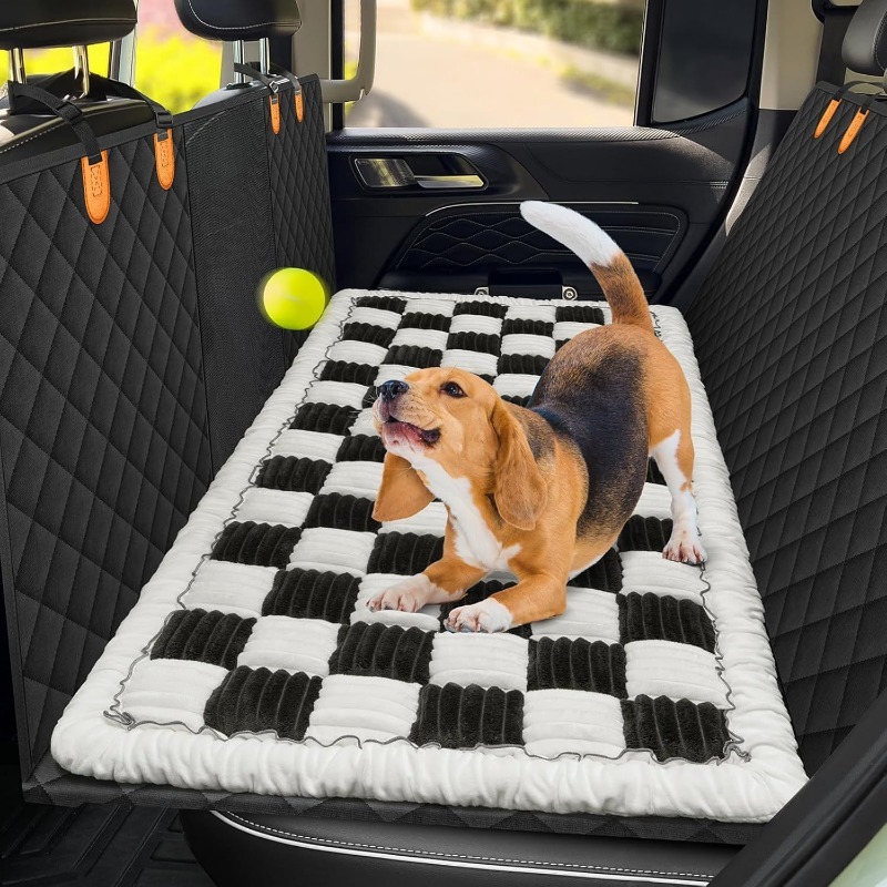 Extra Thick Grid Pattern Pet Sleeping Car Pad