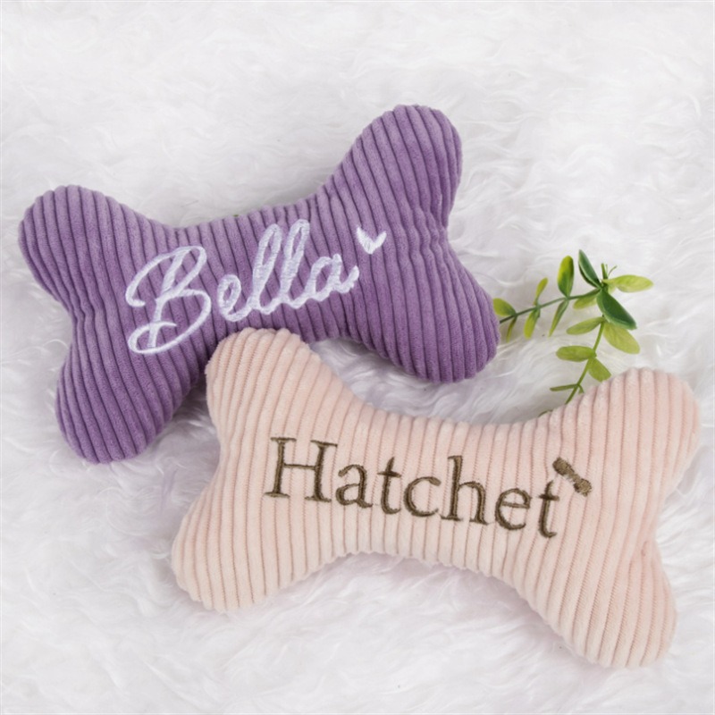 Striped Velvet Squeak Toy for Bite Training