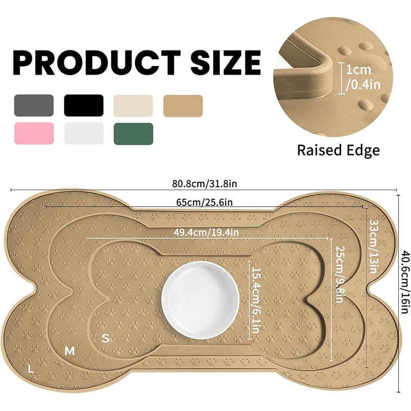 Bone-Shaped Silicone Pet Feeding Mat