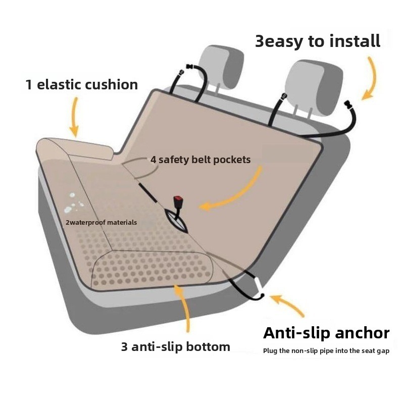 All-Season Pet Car Seat Mat for Cats and Dogs