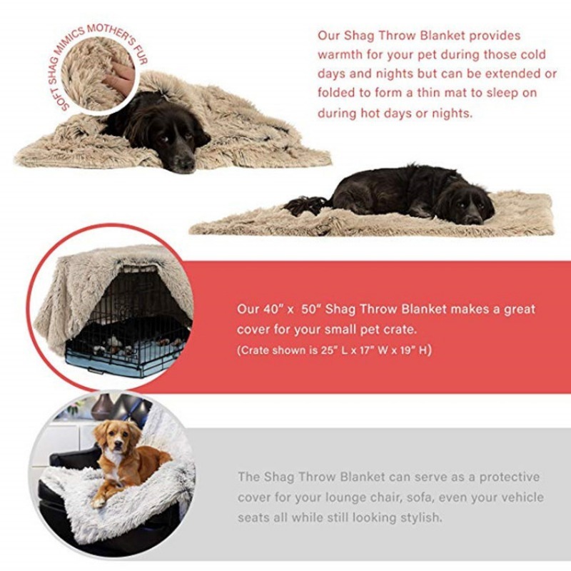 Long Fur Double-Layer Pet Warming Blanket