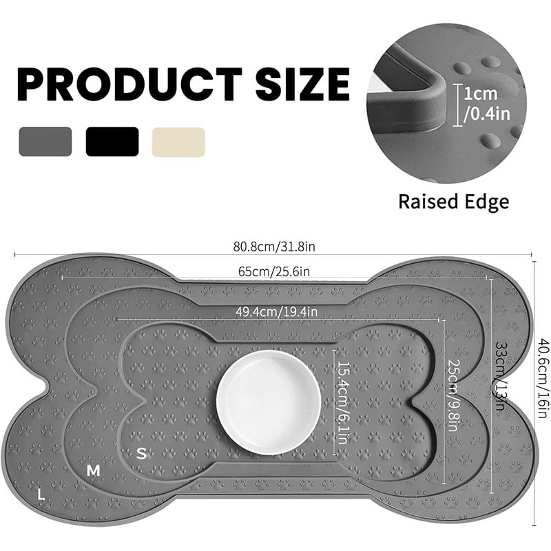 Bone-Shaped Silicone Pet Feeding Mat