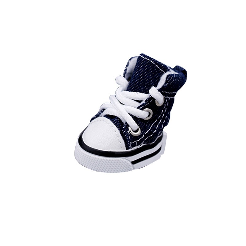 Denim Drawstring Dog Shoes for Small Pets