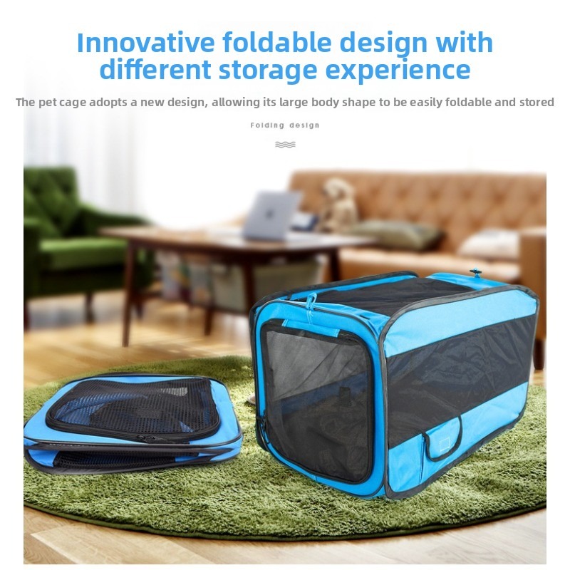 Portable Foldable Oxford Fabric Dog Cage and Tent