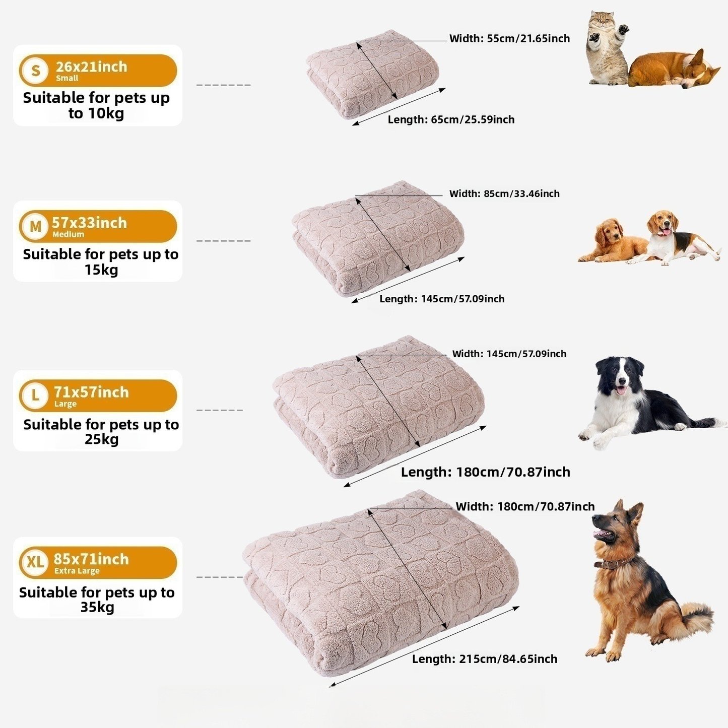 Reversible Washable Plush Pet Blanket