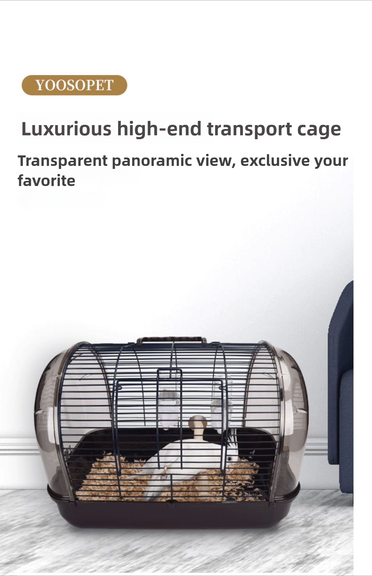 Panoramic View Transparent Bird Travel Carrier