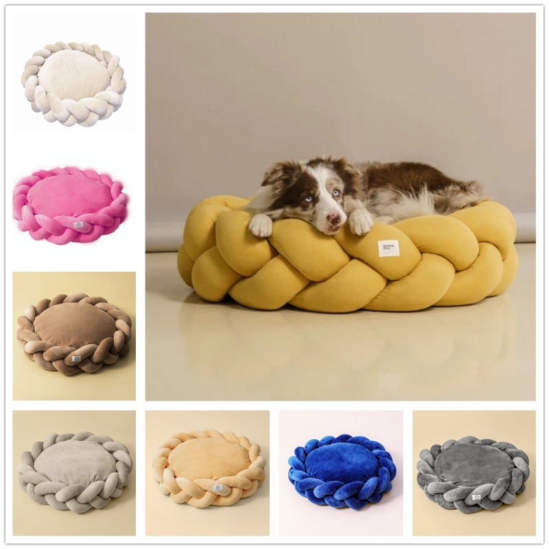 Luxury Suede Round Pet Bed Custom Colors