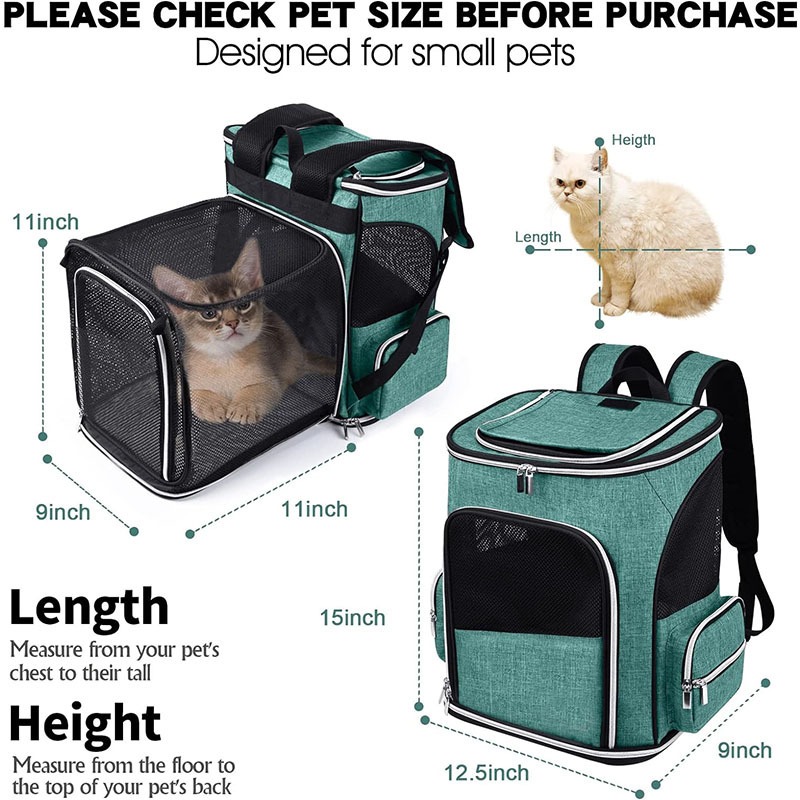 Square Foldable Breathable Pet Backpack for Travel