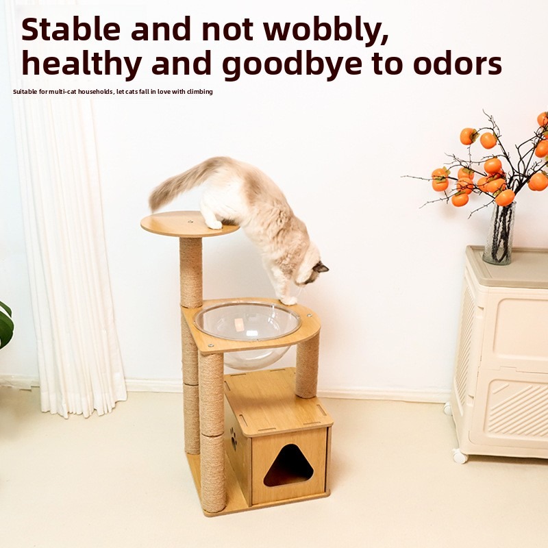 Vertical Solid Wood Cat Climbing Frame