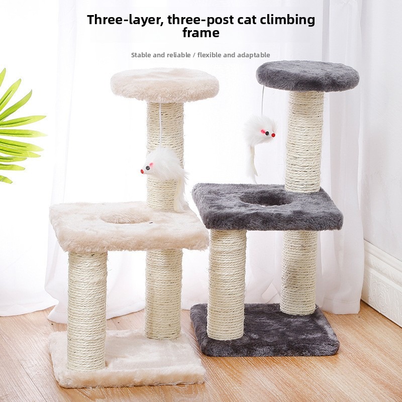 Three-Layer Sisal Cat Scratcher Tree