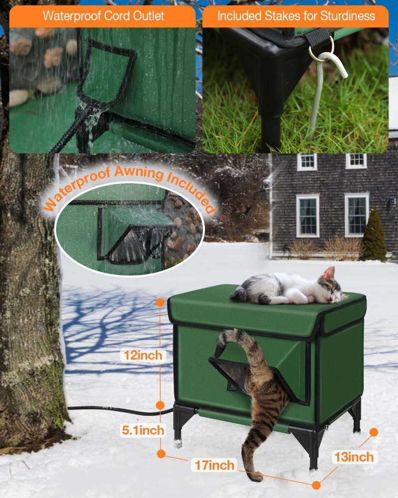 Outdoor Foldable Heated Cat Rescue House