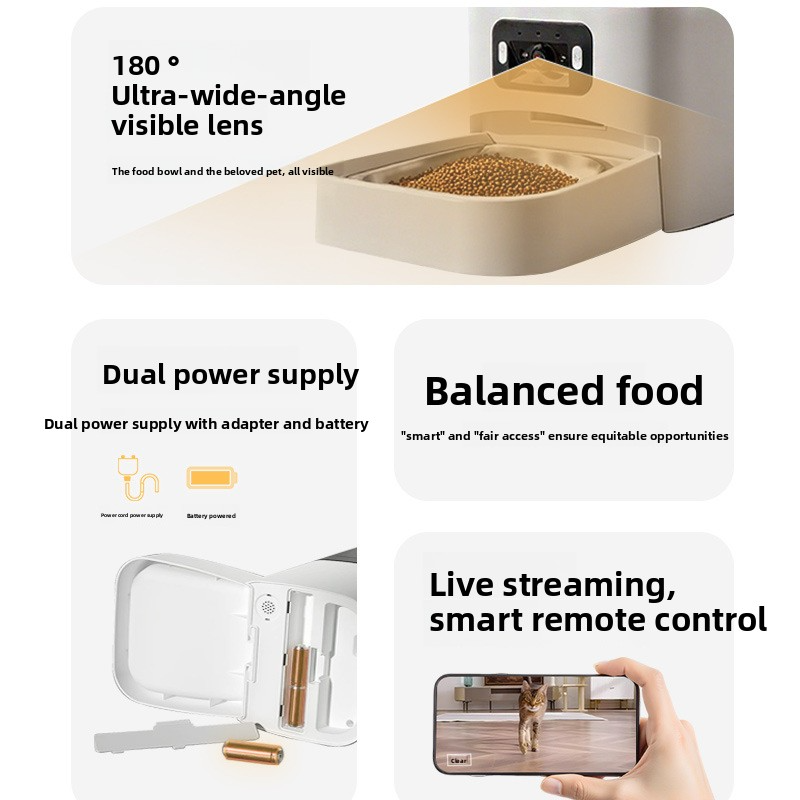 Smart WiFi Automatic Pet Feeder with Camera