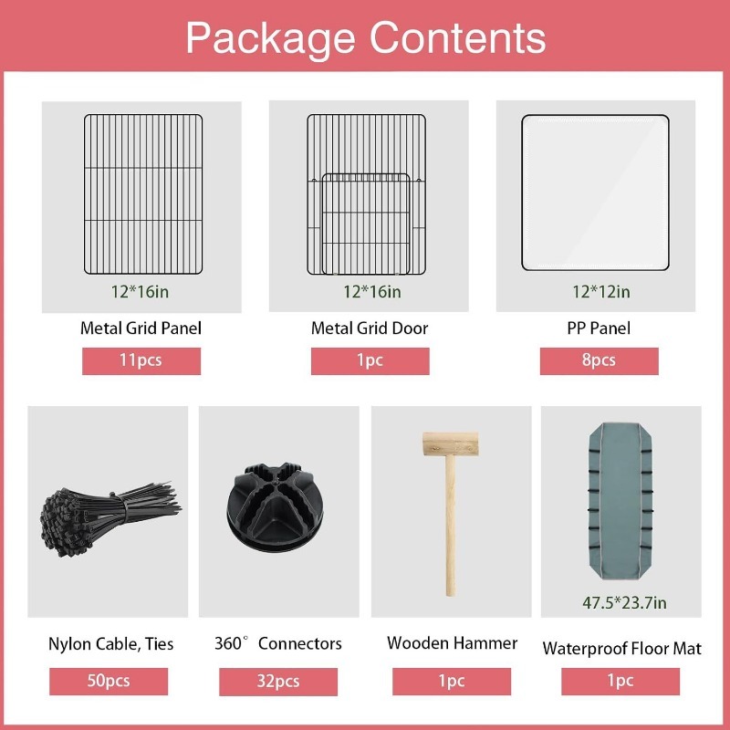 Small Animal Playpen with Bottom Pad for Rabbits