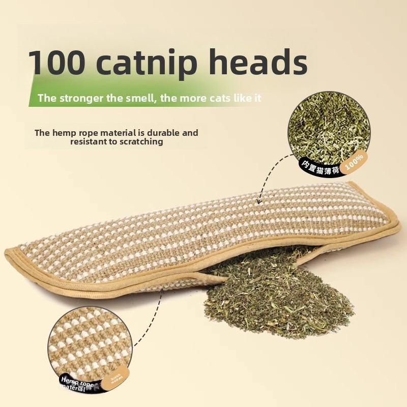 Catnip Pillow Toy with Hemp Rope Filling