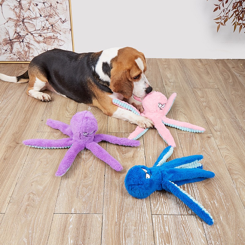 Squeaky Plush Octopus for Small Pets