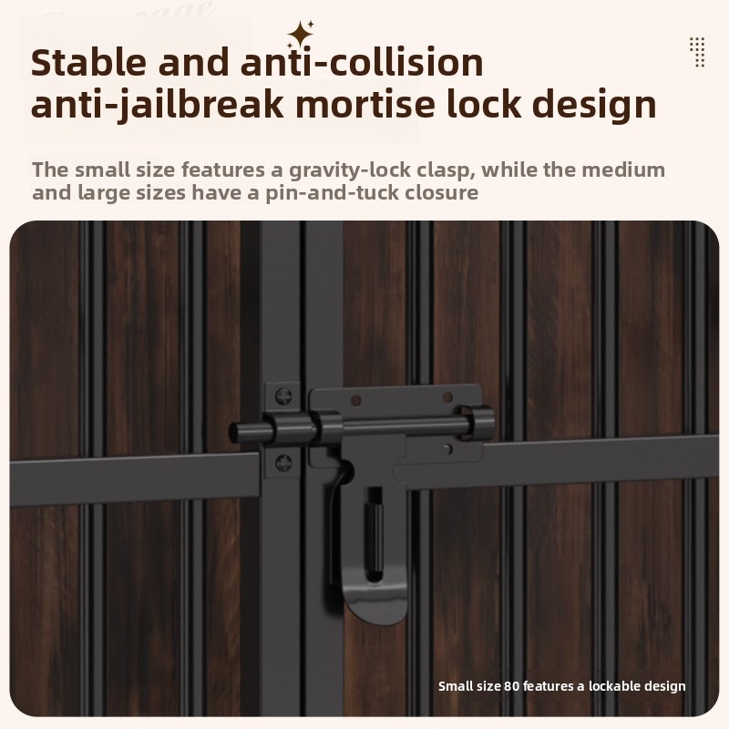 Solid Wood Dog Cage with Wheels and Tray