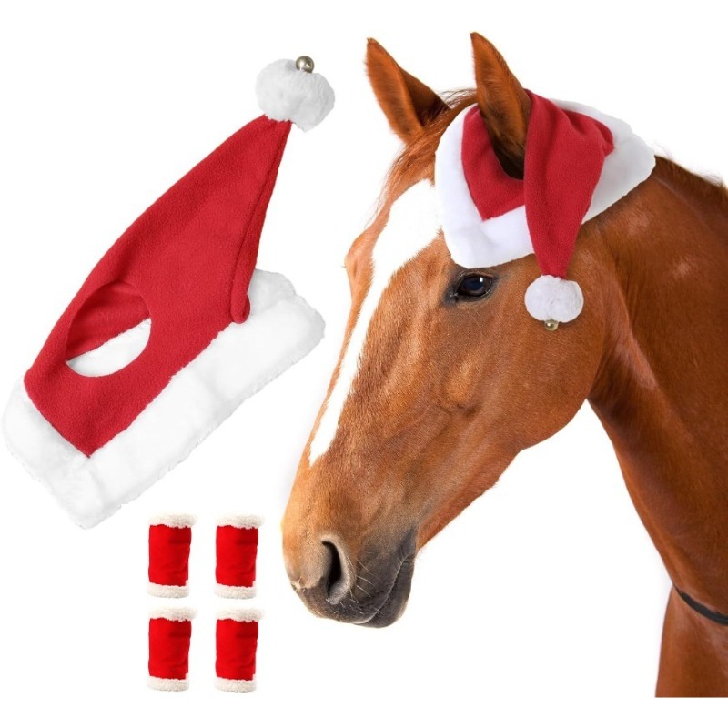 Velvet Christmas Costume Set for Pet Horses