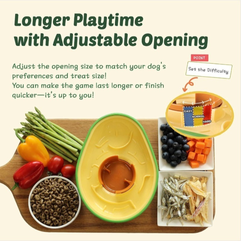 Avocado Anti-Spill Slow Feed Dog Bowl