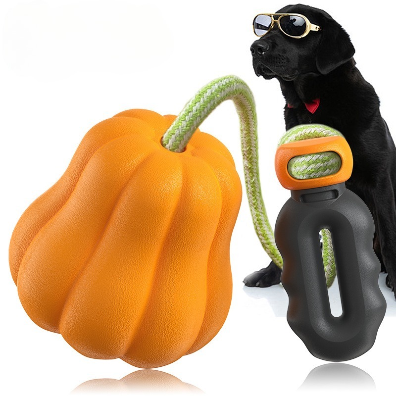 TPR Pumpkin Ball Chew Toy with Squeaker