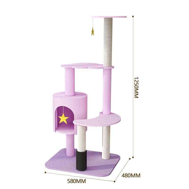 Purple Multi-Functional Cat Climbing Frame