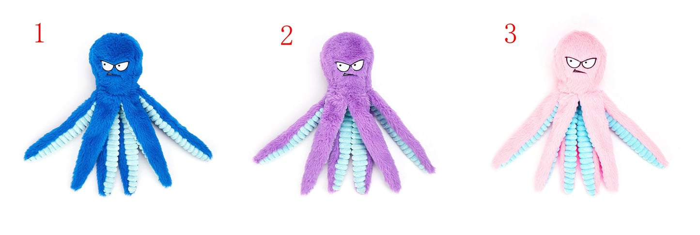 Squeaky Plush Octopus for Small Pets