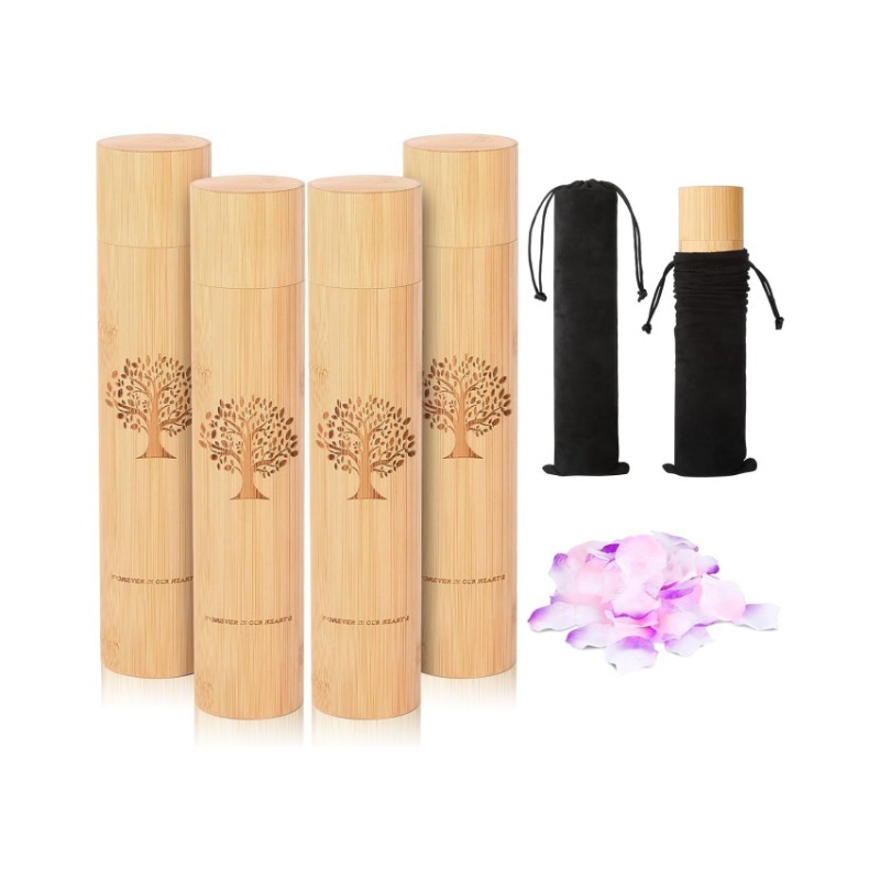 Modern Bamboo Pet Cremation Urn for Dogs and Cats