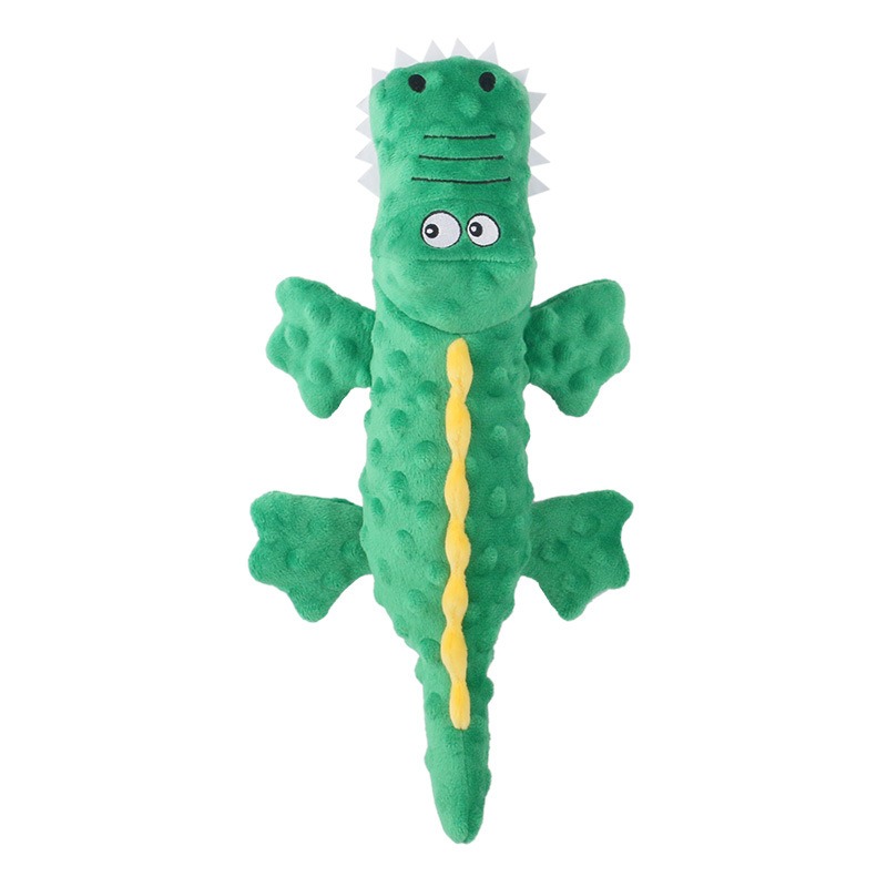 Squeaky Crinkle Alligator Plush Chew Toy