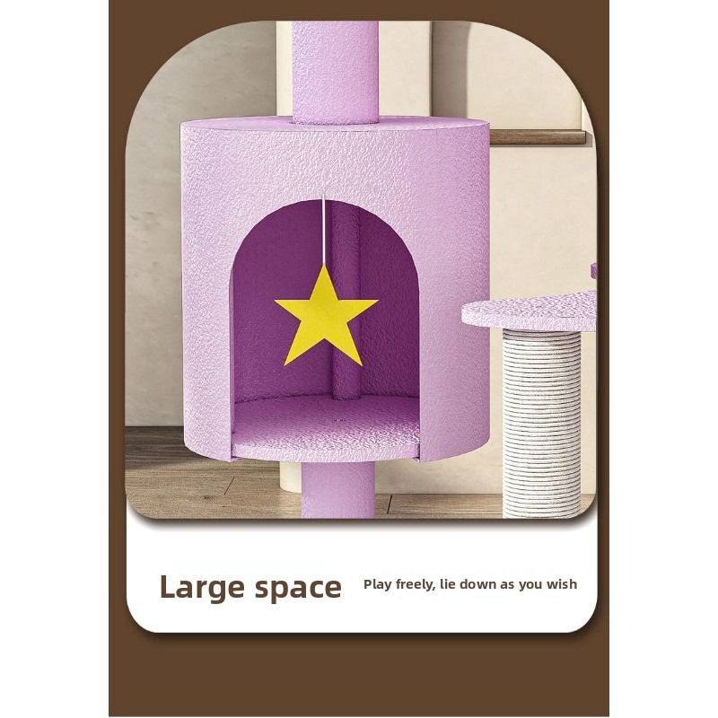 Purple Multi-Functional Cat Climbing Frame