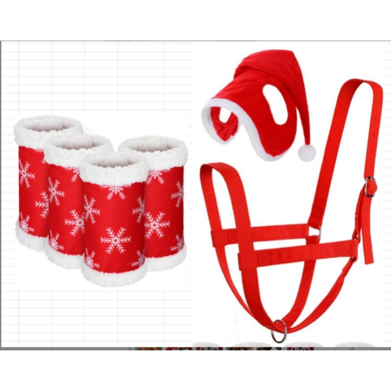 Velvet Christmas Costume Set for Pet Horses