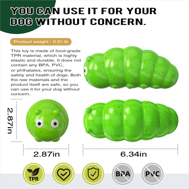 TPR Worm-Shaped Chew Toy for Dogs