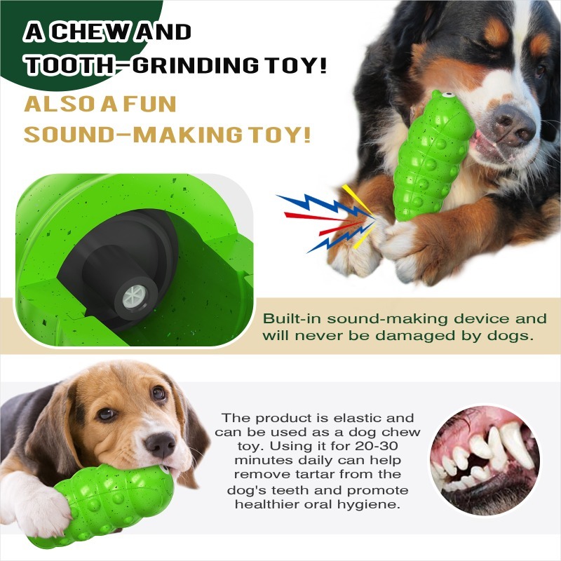 TPR Worm-Shaped Chew Toy for Dogs