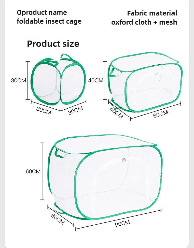 Transparent Folding Insect Breeding Observation Cage