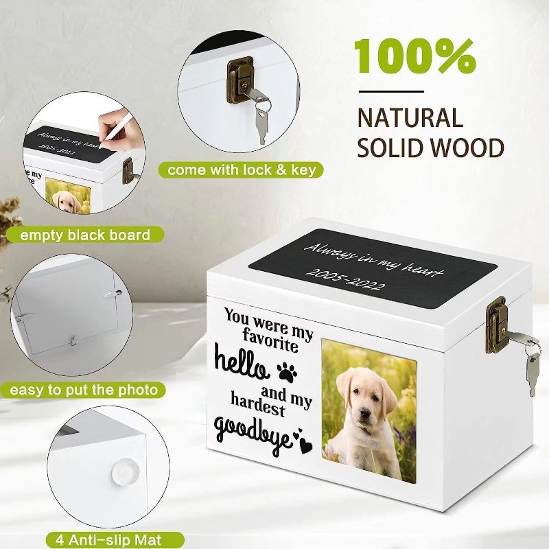 Waterproof Solid Wood Urn for Pets
