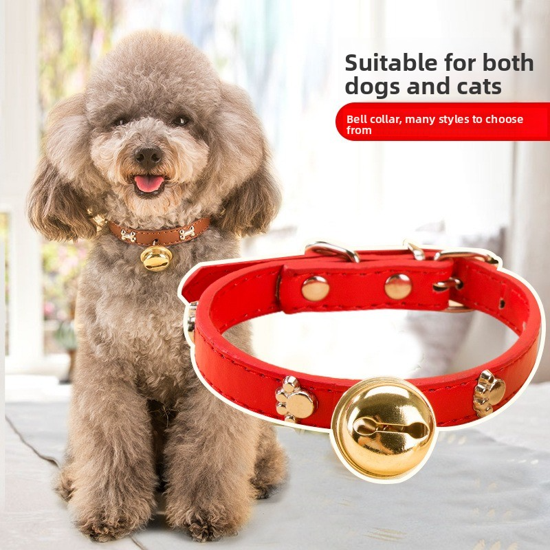 Elegant Breathable Pet Collar with Alloy Paw Print