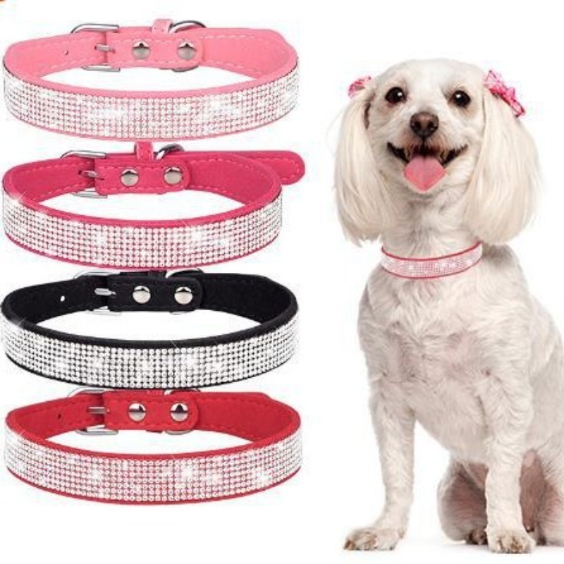 Diamond Studded Polyester Dog Collar for Decoration