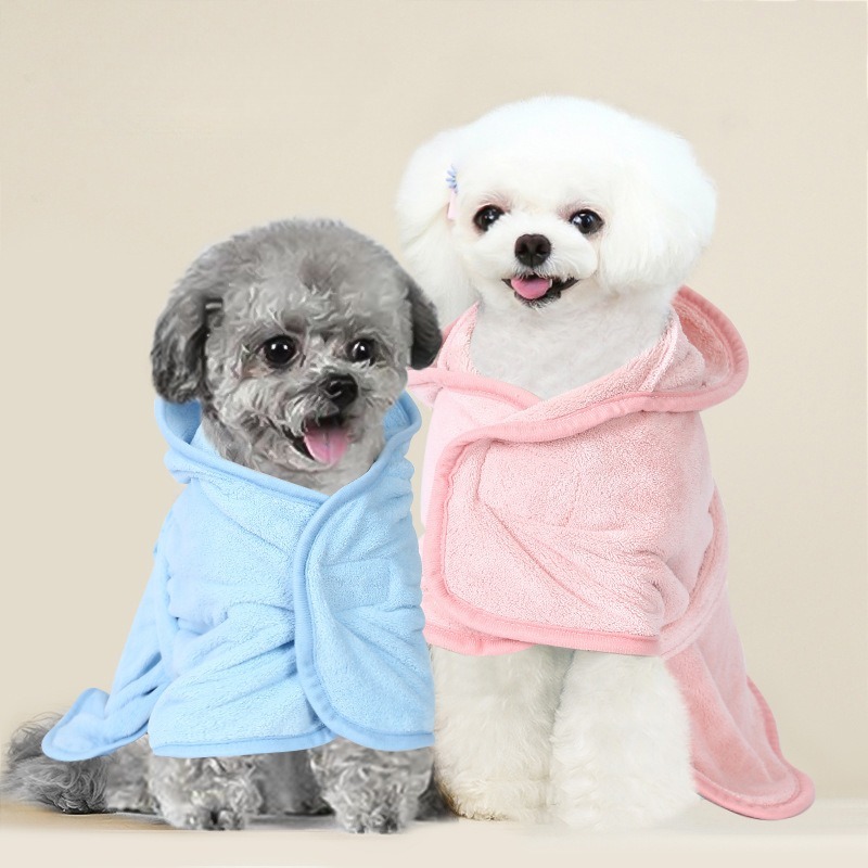 Quick-Dry Pet Bathrobe Towel for Cats and Dogs