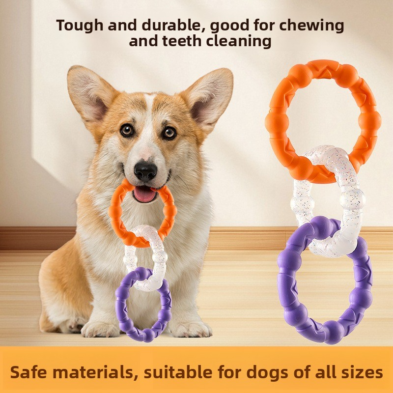 TPR Tug-of-War Ring Dog Toy for Teeth Cleaning