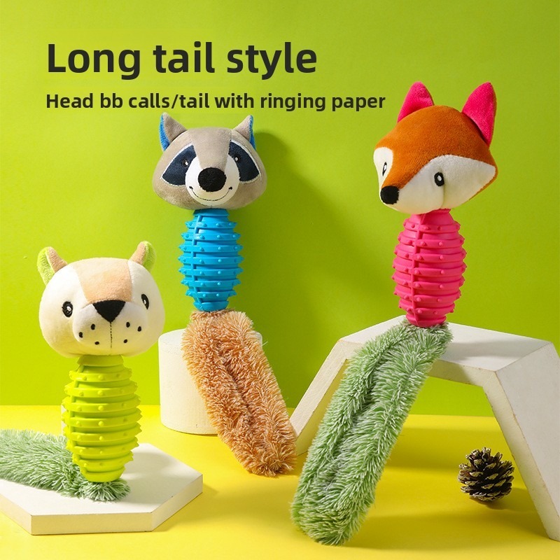 Sounding TPR Plush Dog Chew Toy for Teeth Cleaning